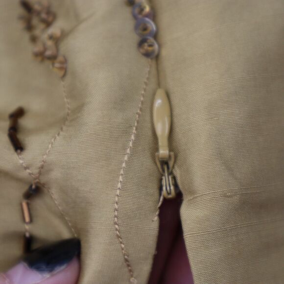 ISC Shirt Womens L Gold Sequin Sleeveless Scoop Neck Side Zip Casual Top - Picture 11 of 14